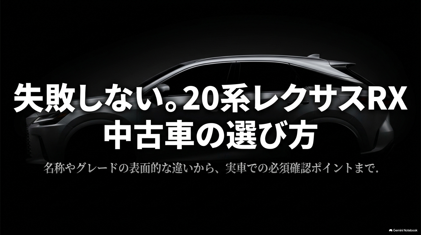 レクサスRX20系中古の選び方｜300・450h・200t比較