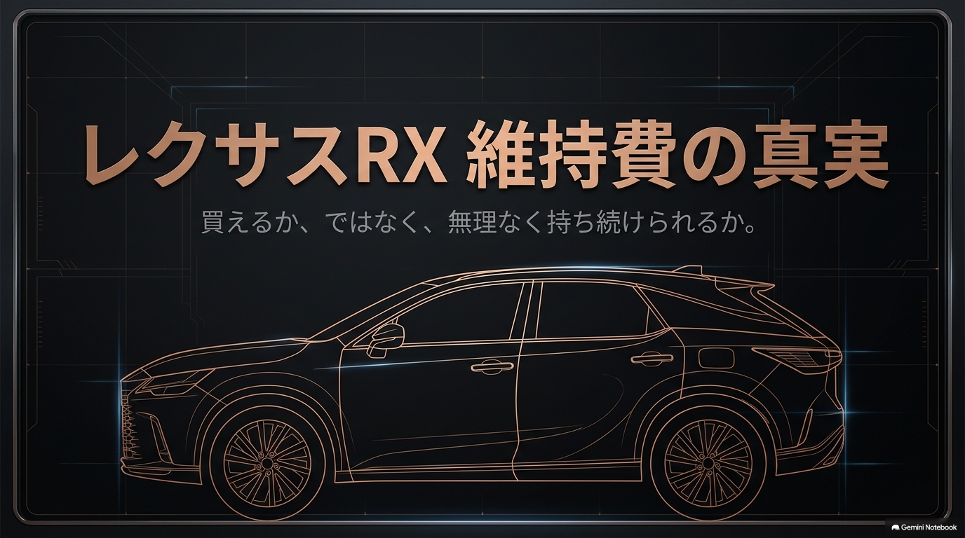 レクサスRXの維持費を購入価格ではなく無理なく持ち続けられるかで考えるイメージ