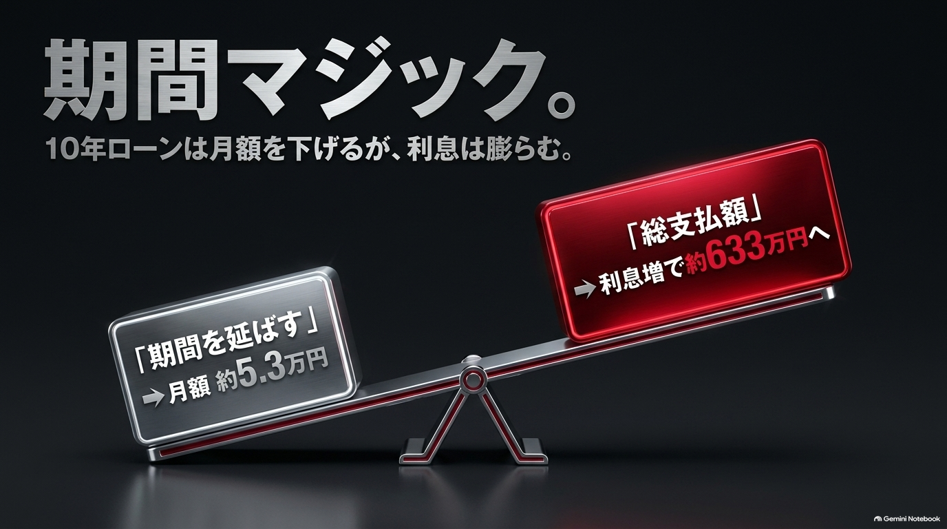 レクサスRXのローン期間を10年にすると月額は下がる一方で総支払額が増える仕組み