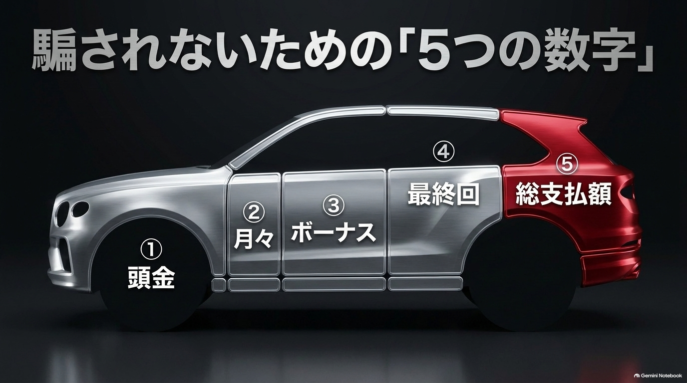 レクサスRXのローン契約で確認する頭金・月々・ボーナス・最終回・総支払額の5項目