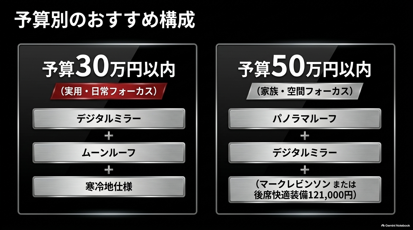 レクサスRXのオプションを予算30万円以内と50万円以内に分けたおすすめ構成例