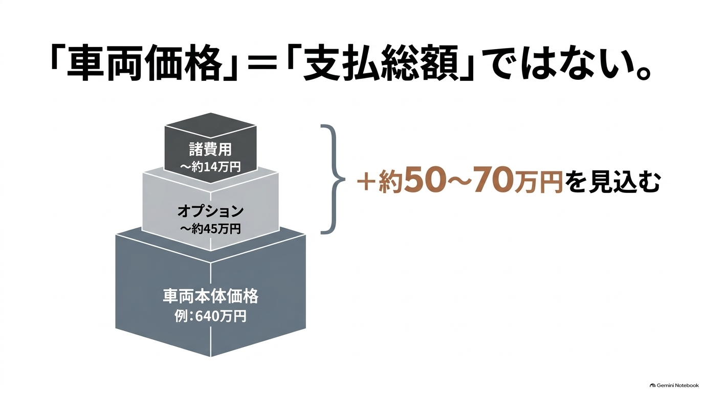 レクサスNXは車両本体価格にオプションや諸費用を加えた支払総額で考える必要がある