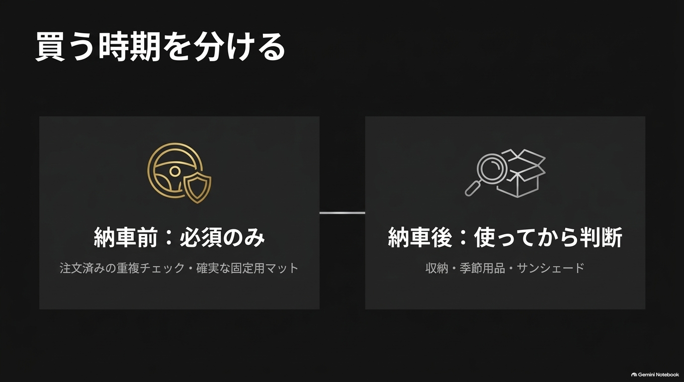 レクサスRX用品を納車前と納車後に分けて購入する考え方