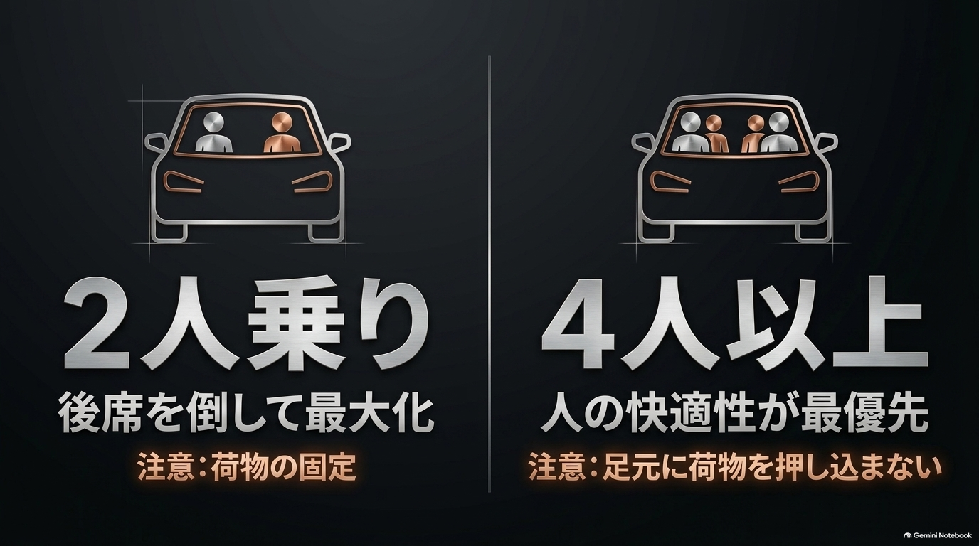 レクサスRX 乗車人数別の荷室の使い方と注意点