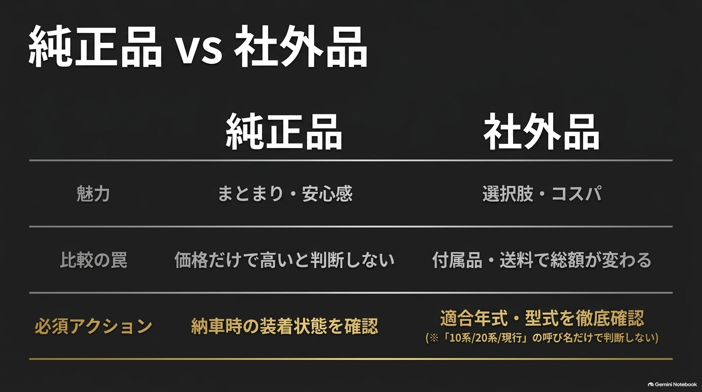 レクサスRXアクセサリーの純正品と社外品を比較するポイント
