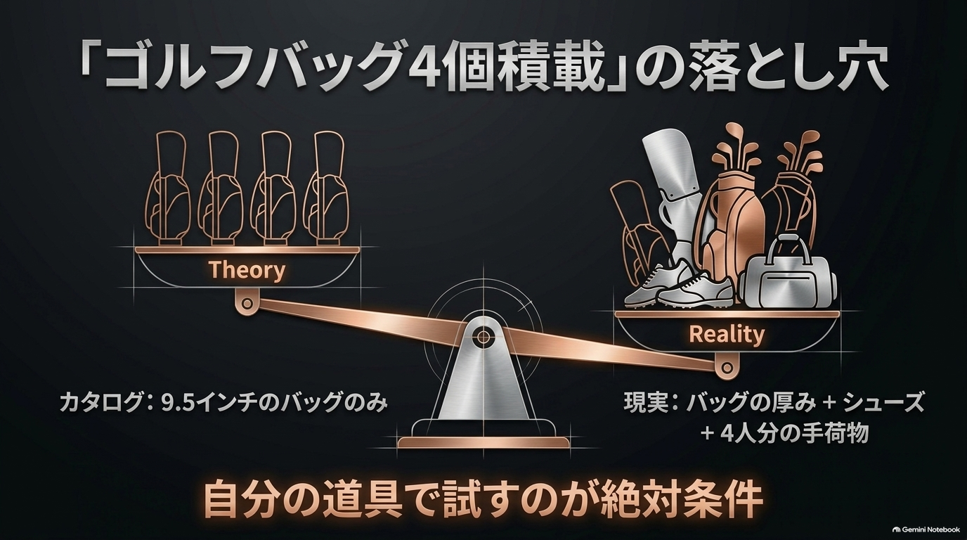 レクサスRX ゴルフバッグ4個積載の現実