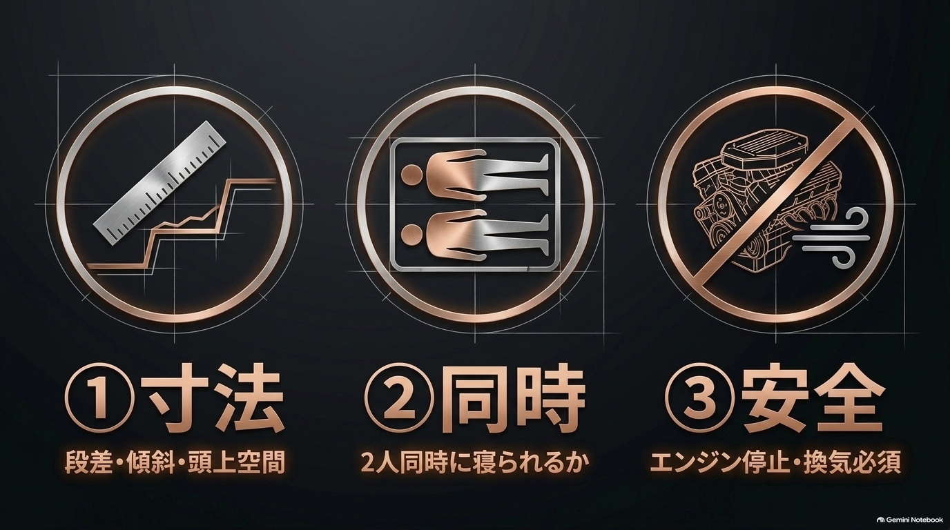レクサスRX 車中泊で確認すべき3つのポイント