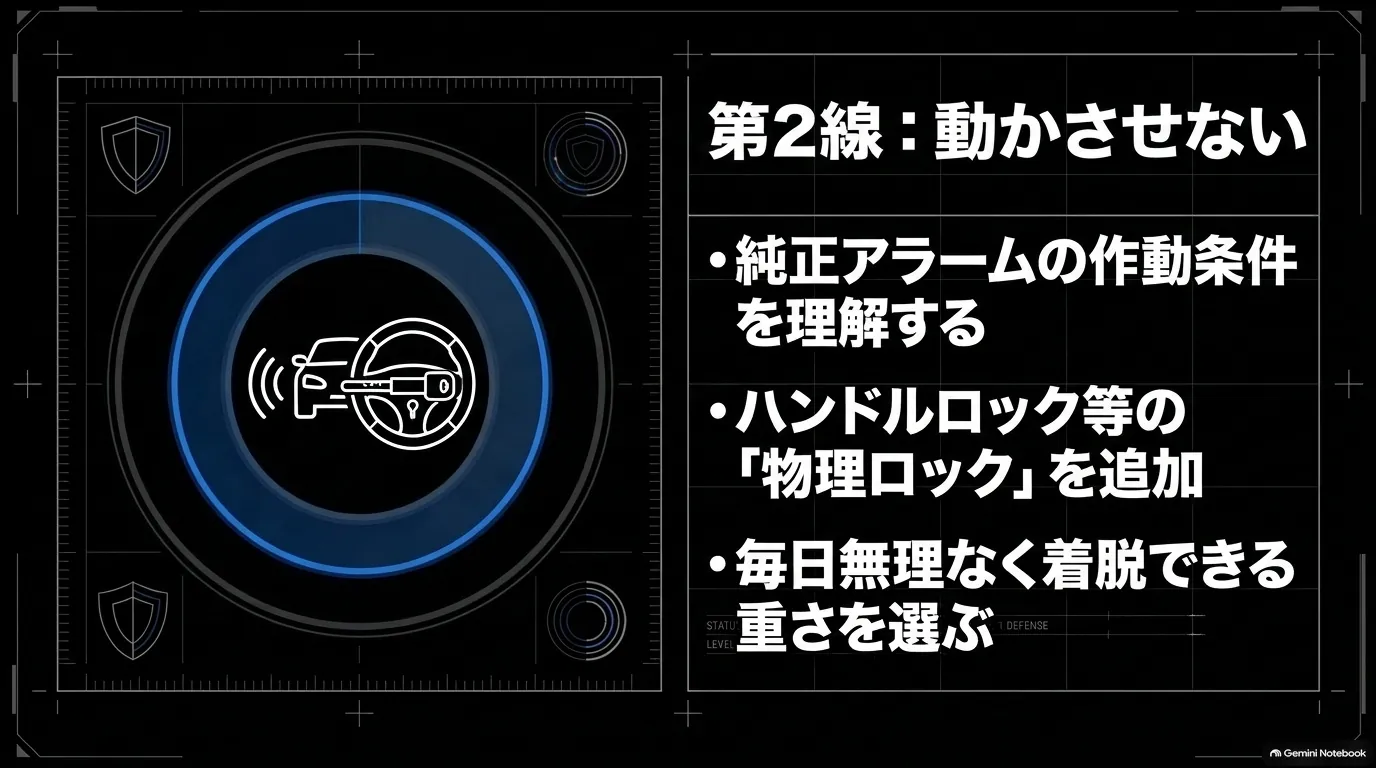 レクサスRXの純正アラームの機能を理解し、ハンドルロックなどの物理的な防犯用品を毎日使いやすい形で追加する考え方