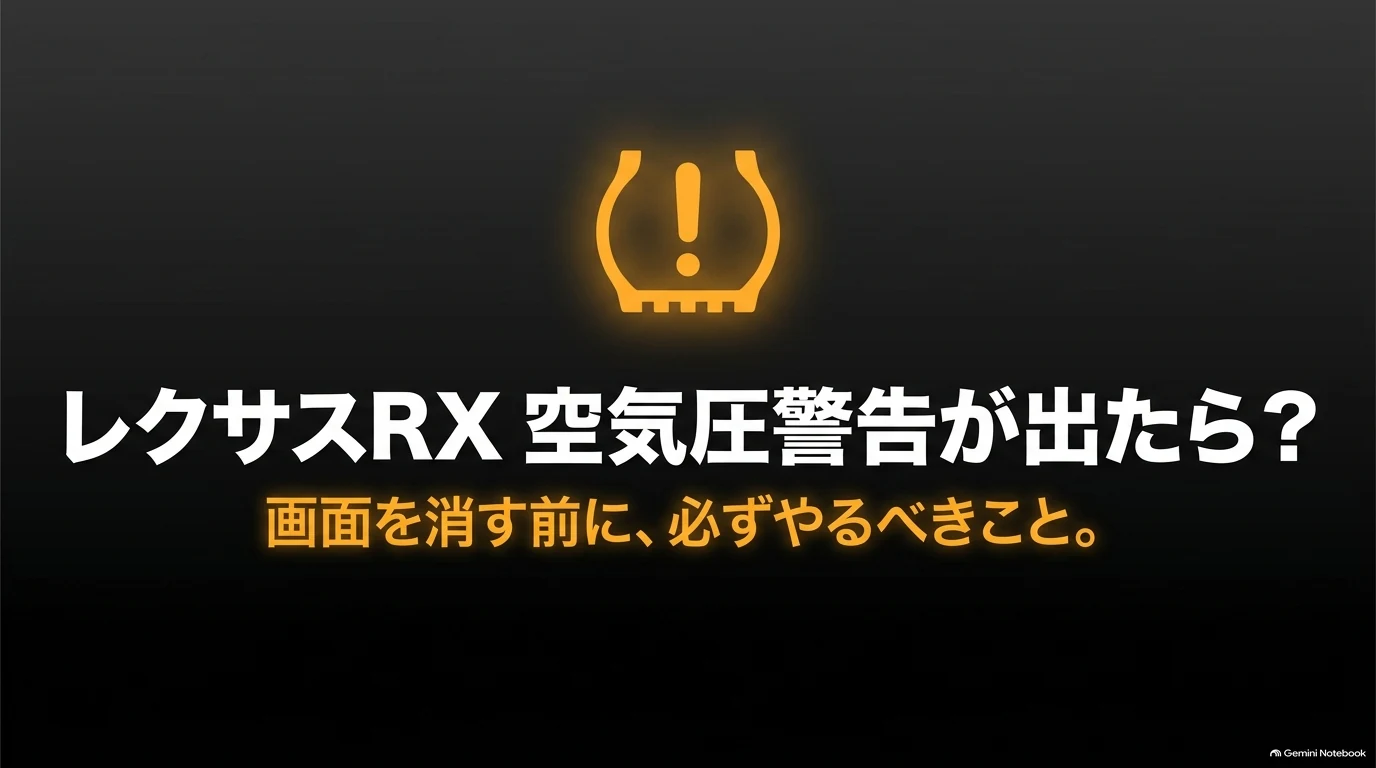 レクサスRXの空気圧センサー設定｜警告時の確認とリセット方法